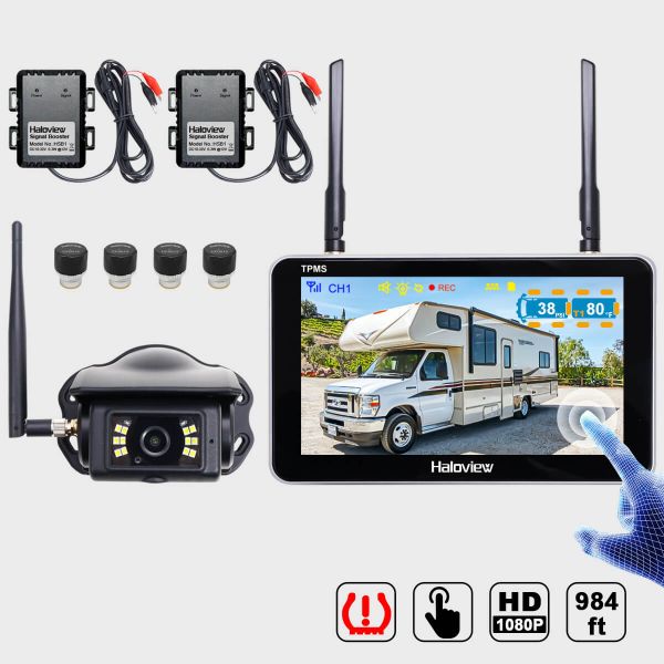 HaloView Backup Camera, TPMS, and axle temperature sensors